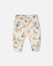 Organic Cotton Jersey Evolutive Pants Peach Deer Print - H30A20_3H057