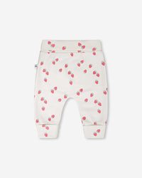 Cotton Jersey Evolutive Pants White Printed Strawberries - H30A20_3H058