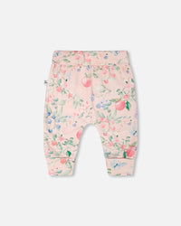 Organic Cotton Jersey Evolutive Pants Pink Printed Berries - H30A20_3H059