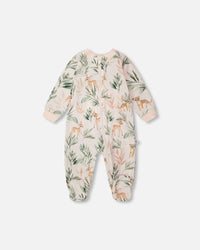 Organic Cotton Jersey One-Piece Pyjama Peach Deer Print - H30A40US_3H057