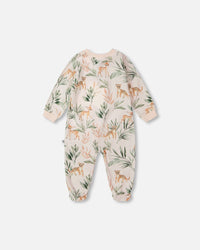 Organic Cotton Jersey One-Piece Pyjama Peach Deer Print - H30A40US_3H057