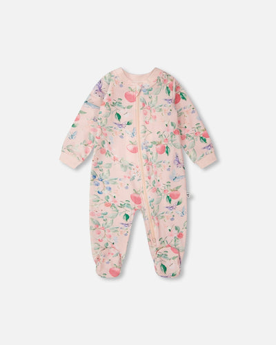 Organic Cotton Jersey One-Piece Pyjama Pink Printed Berries - H30A40US_3H059