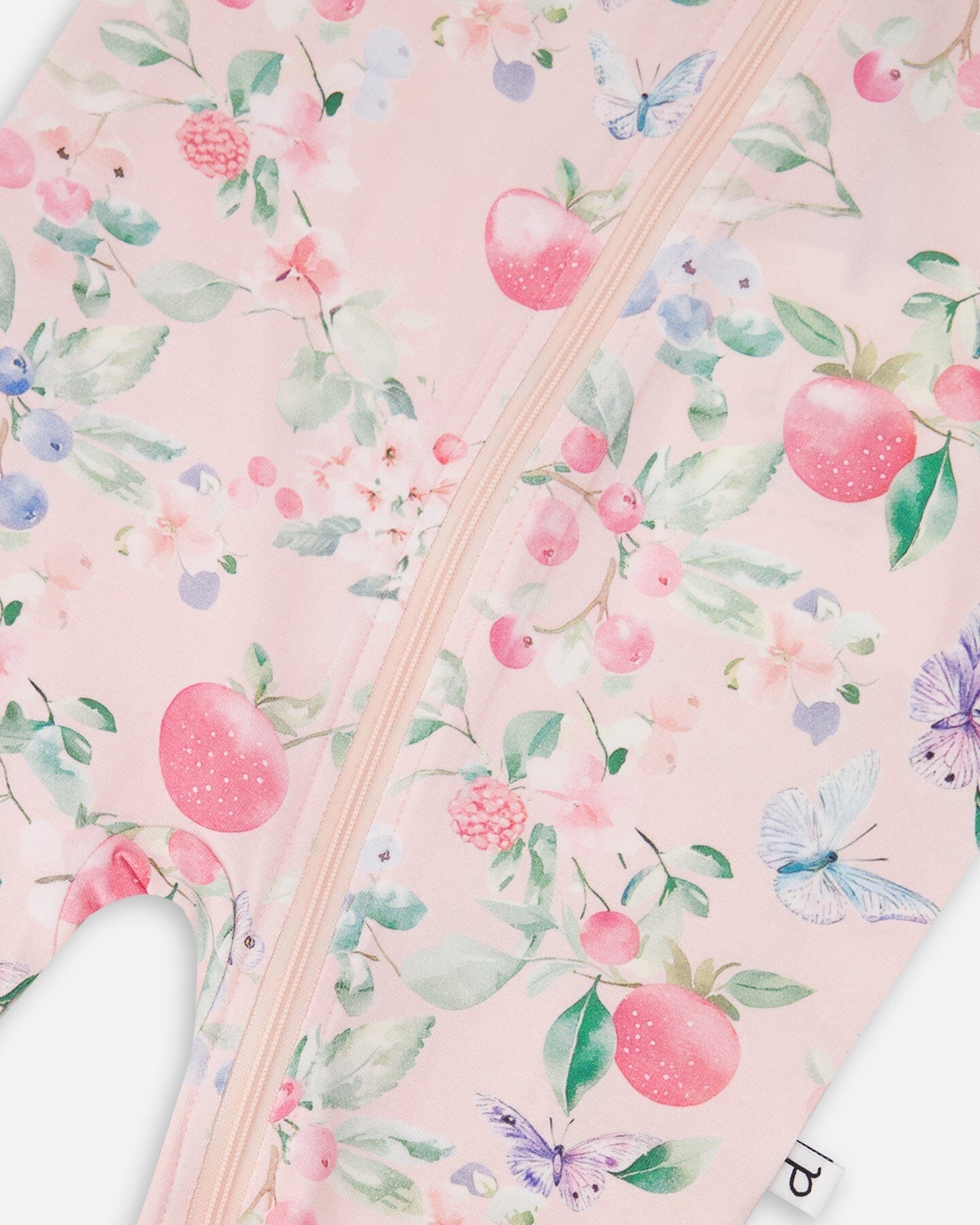 Organic Cotton Jersey One-Piece Pyjama Pink Printed Berries - H30A40US_3H059