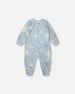 Organic Cotton Jersey One-Piece Pyjama Blue Turtle Print - H30A40US_3H061