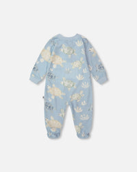 Organic Cotton Jersey One-Piece Pyjama Blue Turtle Print - H30A40US_3H061