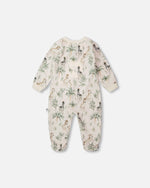 Organic Cotton Jersey One-Piece Pyjama Beige Zebra Print - H30A40_3H054