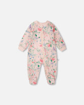 Organic Cotton Jersey One-Piece Pyjama Pink Printed Berries