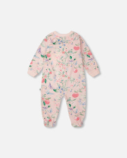 Organic Cotton Jersey One-Piece Pyjama Pink Printed Berries - H30A40_3H059