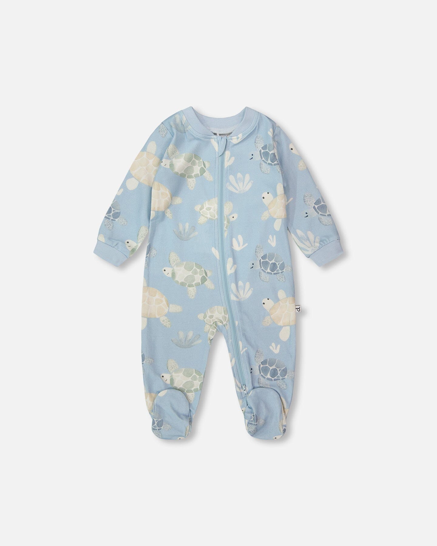 Organic Cotton Jersey One-Piece Pyjama Blue Turtle Print - H30A40_3H061