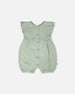 Cotton Pointelle Jersey Romper With Frills Green - H30A41_03009