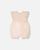 Organic Cotton Jersey Romper With Frills Peach - H30A41_06006