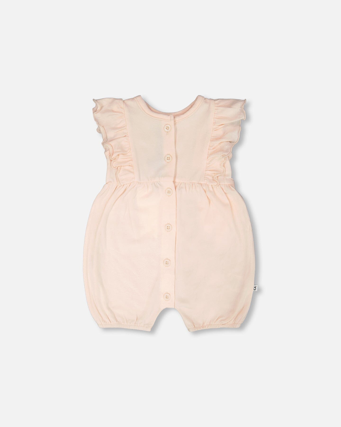 Organic Cotton Jersey Romper With Frills Peach - H30A41_06006