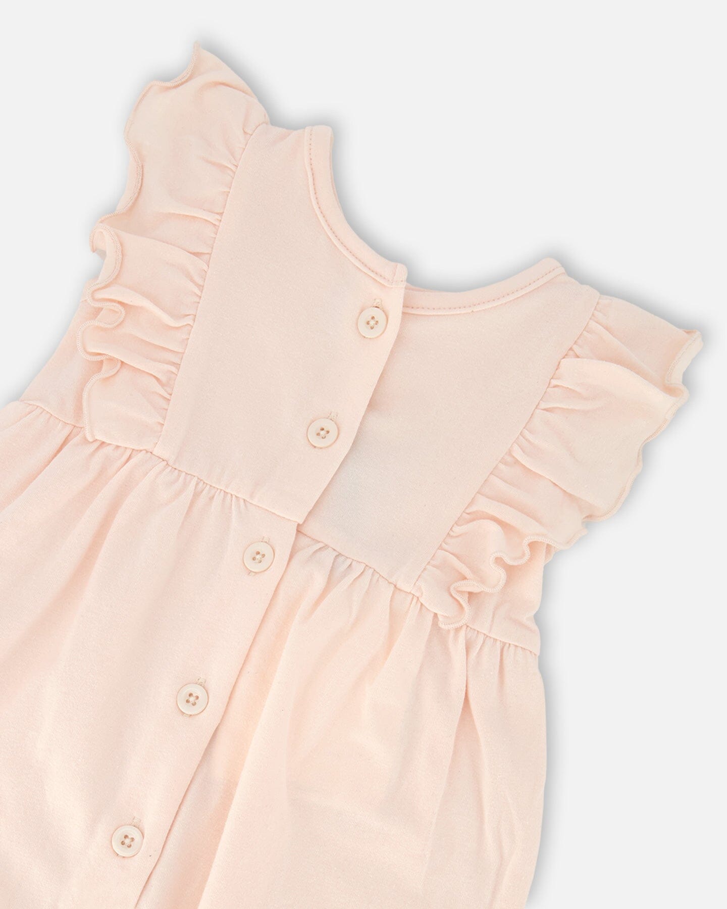 Organic Cotton Jersey Romper With Frills Peach - H30A41_06006