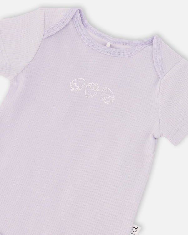 Evolutive Cotton Rib Jersey Onesie Lilac - H30A70_05001