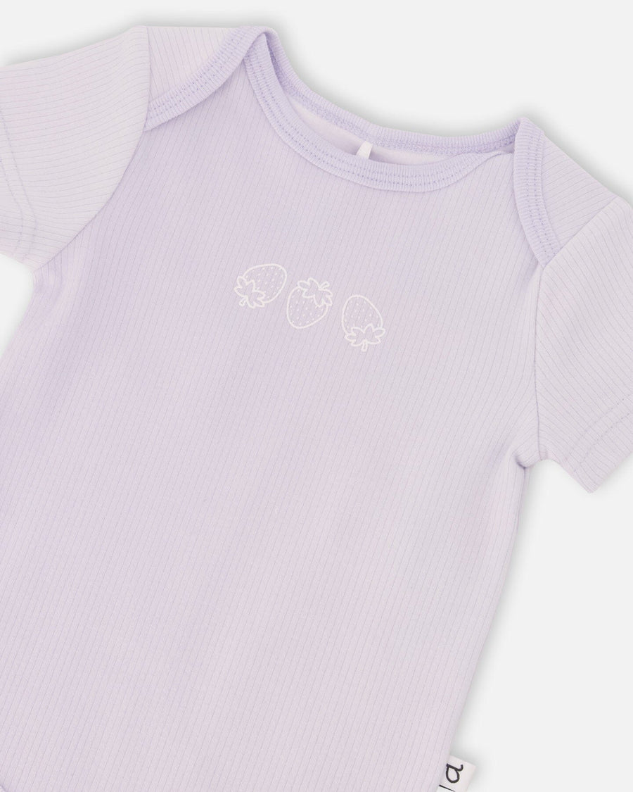 Evolutive Cotton Rib Jersey Onesie Lilac - H30A70_05001