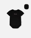 Evolutive Organic Cotton Jersey Onesie Black - H30A70_09990