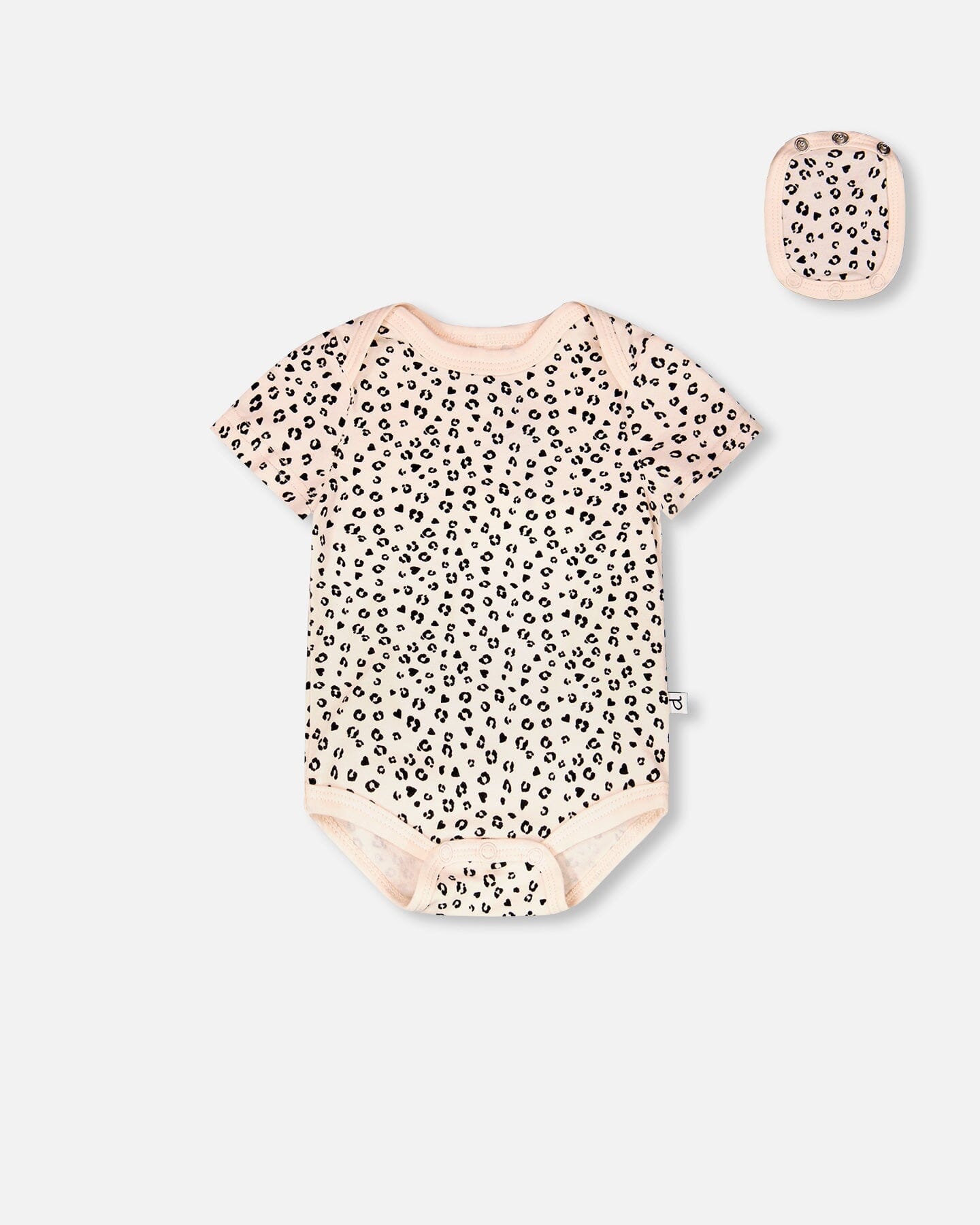 Evolutive Organic Cotton Jersey Onesie Peach Animal Print - H30A70_3H056