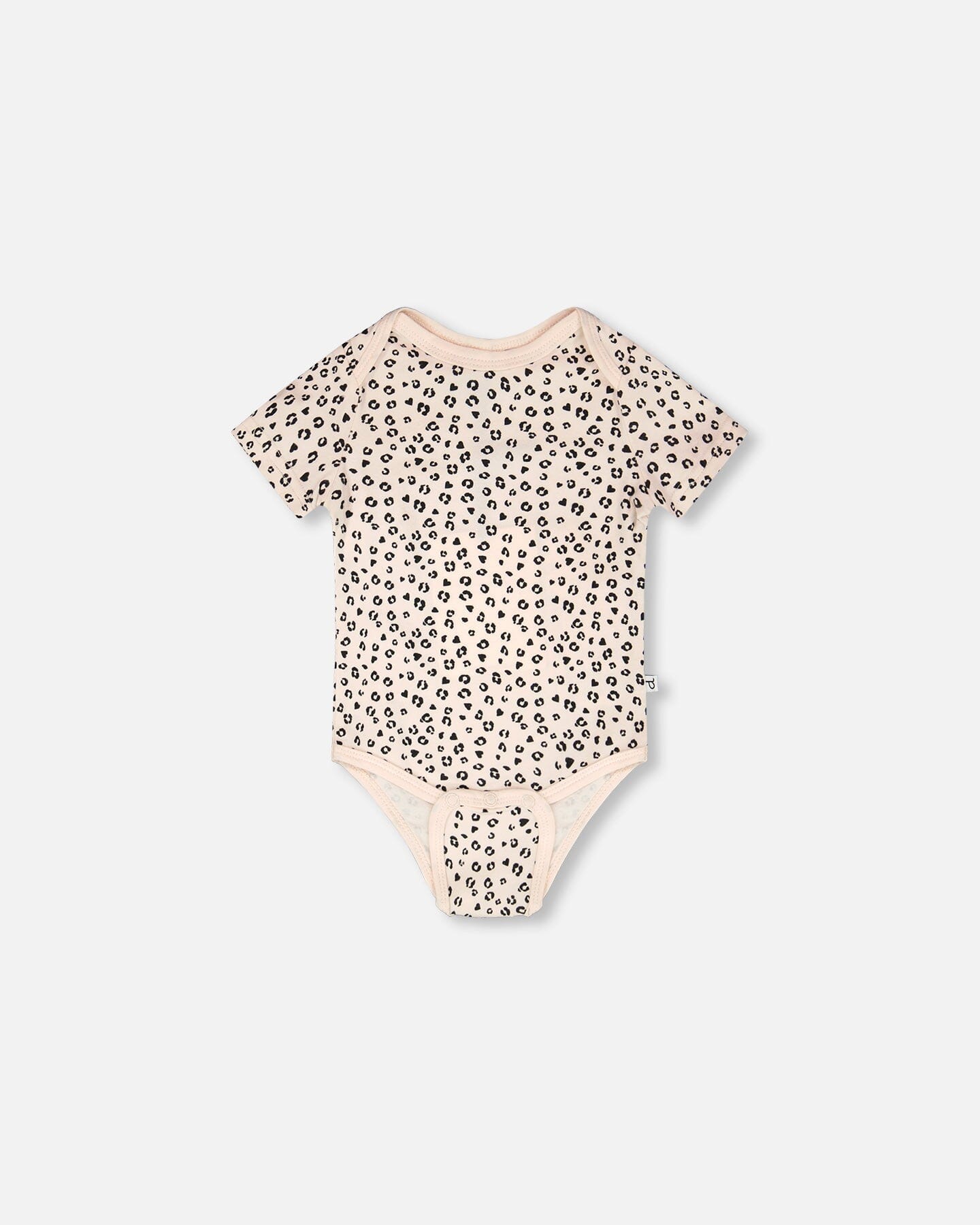 Evolutive Organic Cotton Jersey Onesie Peach Animal Print - H30A70_3H056