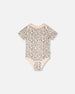 Evolutive Organic Cotton Jersey Onesie Peach Animal Print - H30A70_3H056