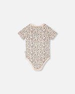 Evolutive Organic Cotton Jersey Onesie Peach Animal Print - H30A70_3H056