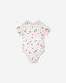 Evolutive Cotton Rib Jersey Onesie White Printed Strawberries - H30A70_3H058
