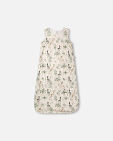 Organic Cotton Jersey Muslin Sleep Sack Beige Zebra Print - H30ASB_3H054
