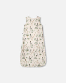 Organic Cotton Jersey Muslin Sleep Sack Beige Zebra Print - H30ASB_3H054