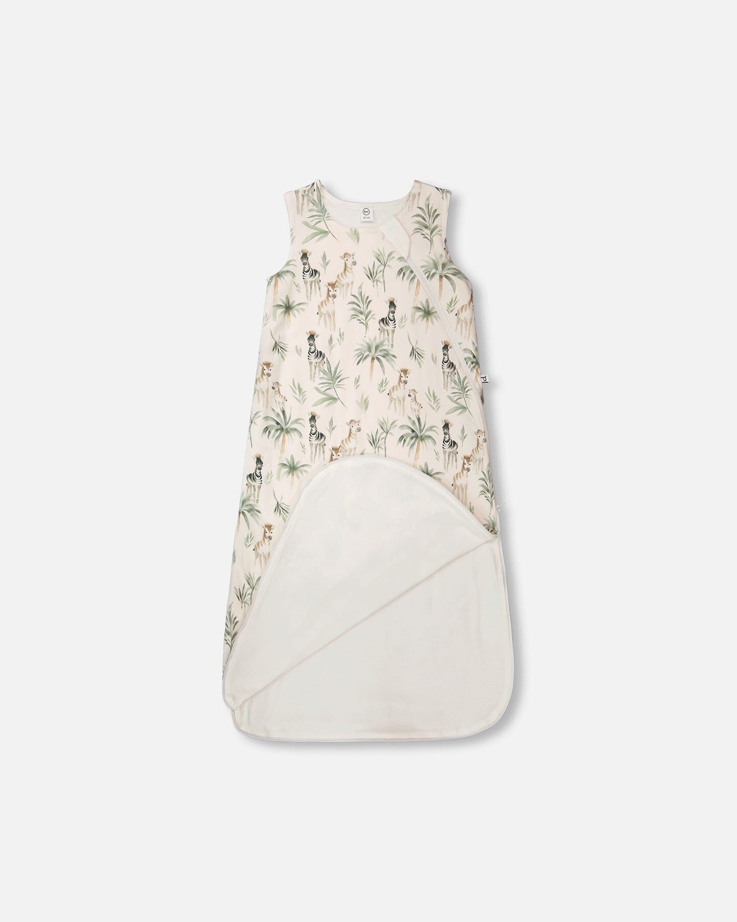 Organic Cotton Jersey Muslin Sleep Sack Beige Zebra Print - H30ASB_3H054