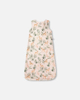 Organic Cotton Jersey Muslin Sleep Sack Peach Deer Print