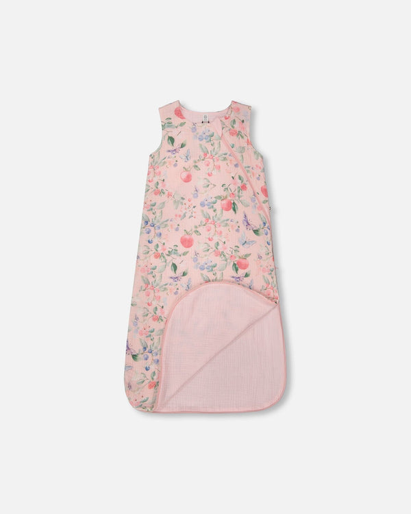 Cotton Jersey Muslin Sleep Sack Pink Printed Berries - H30ASB_3H059