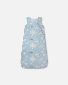 Cotton Jersey Muslin Sleep Sack Blue Turtle Print - H30ASB_3H061