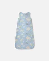 Cotton Jersey Muslin Sleep Sack Blue Turtle Print - H30ASB_3H061