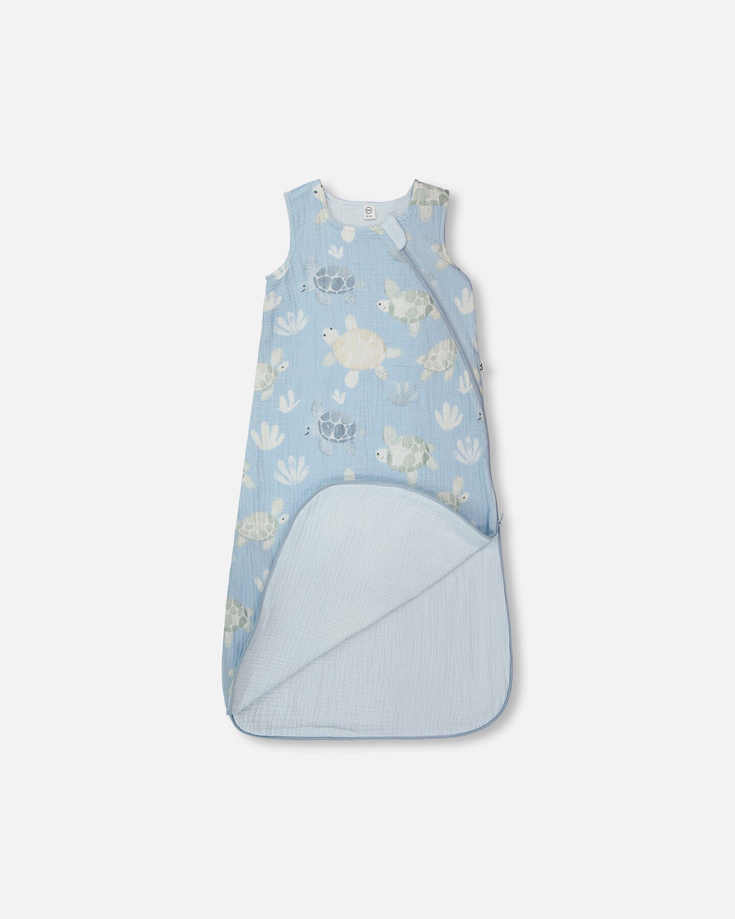 Cotton Jersey Muslin Sleep Sack Blue Turtle Print - H30ASB_3H061
