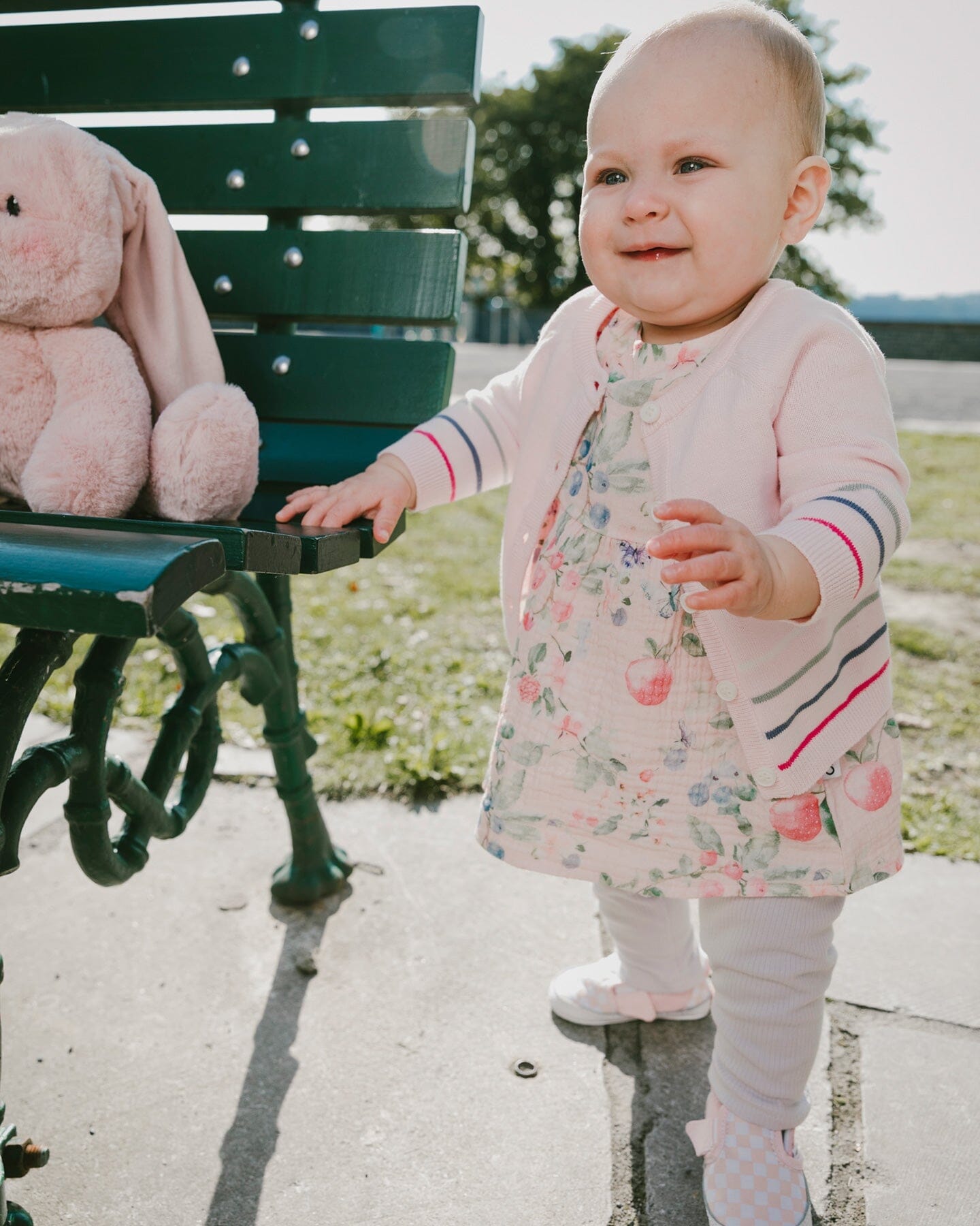 Cotton Muslin Tunic And Rib Jersey Leggings Set Pink Printed Berries And Lilac - H30B11_3H059