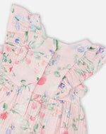 Cotton Muslin Tunic And Rib Jersey Leggings Set Pink Printed Berries And Lilac - H30B11_3H059