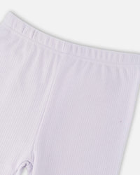 Cotton Muslin Tunic And Rib Jersey Leggings Set Pink Printed Berries And Lilac - H30B11_3H059