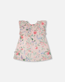 Cotton Muslin Dress And Bloomer Set Pink Printed Berries - H30B12_3H059