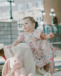 Cotton Muslin Dress And Bloomer Set Pink Printed Berries - H30B12_3H059