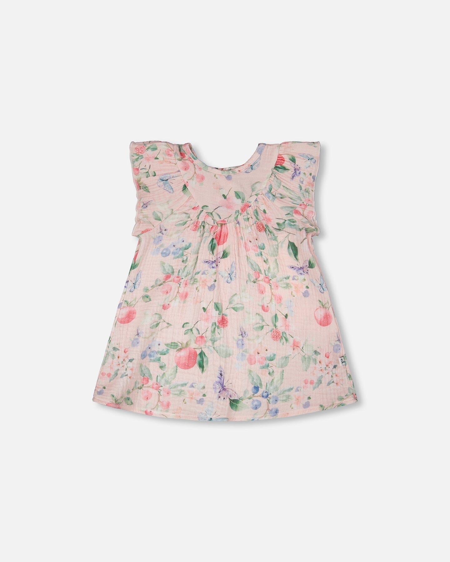 Cotton Muslin Dress And Bloomer Set Pink Printed Berries - H30B12_3H059