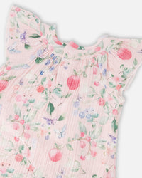 Cotton Muslin Dress And Bloomer Set Pink Printed Berries - H30B12_3H059
