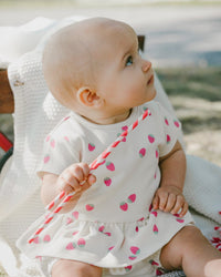 Cotton Rib Jersey Top And Short Set White Printed Strawberries - H30B13_3H058