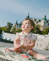 Cotton Muslin Romper Pink Printed Berries - H30B41_3H059