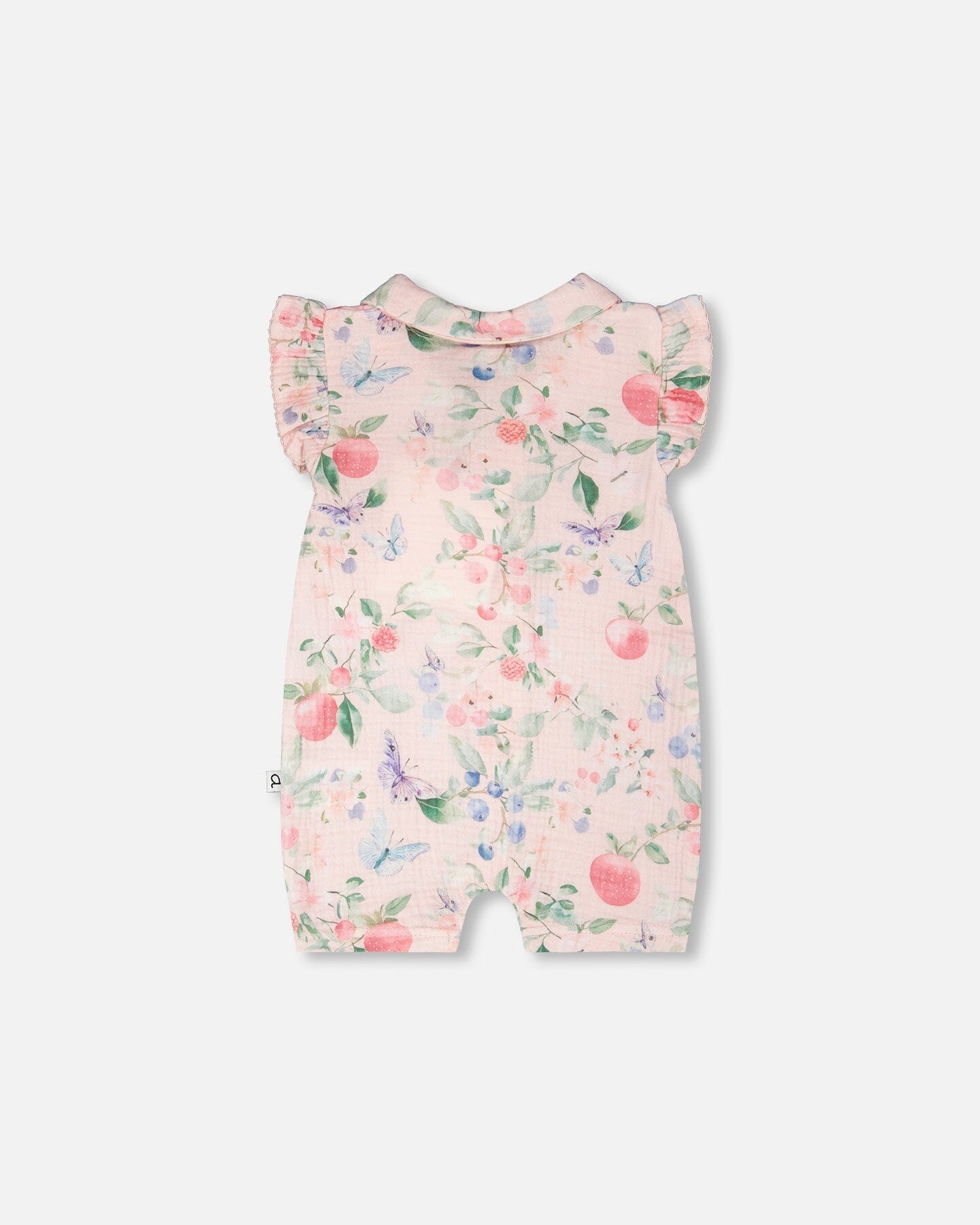 Cotton Muslin Romper Pink Printed Berries - H30B41_3H059