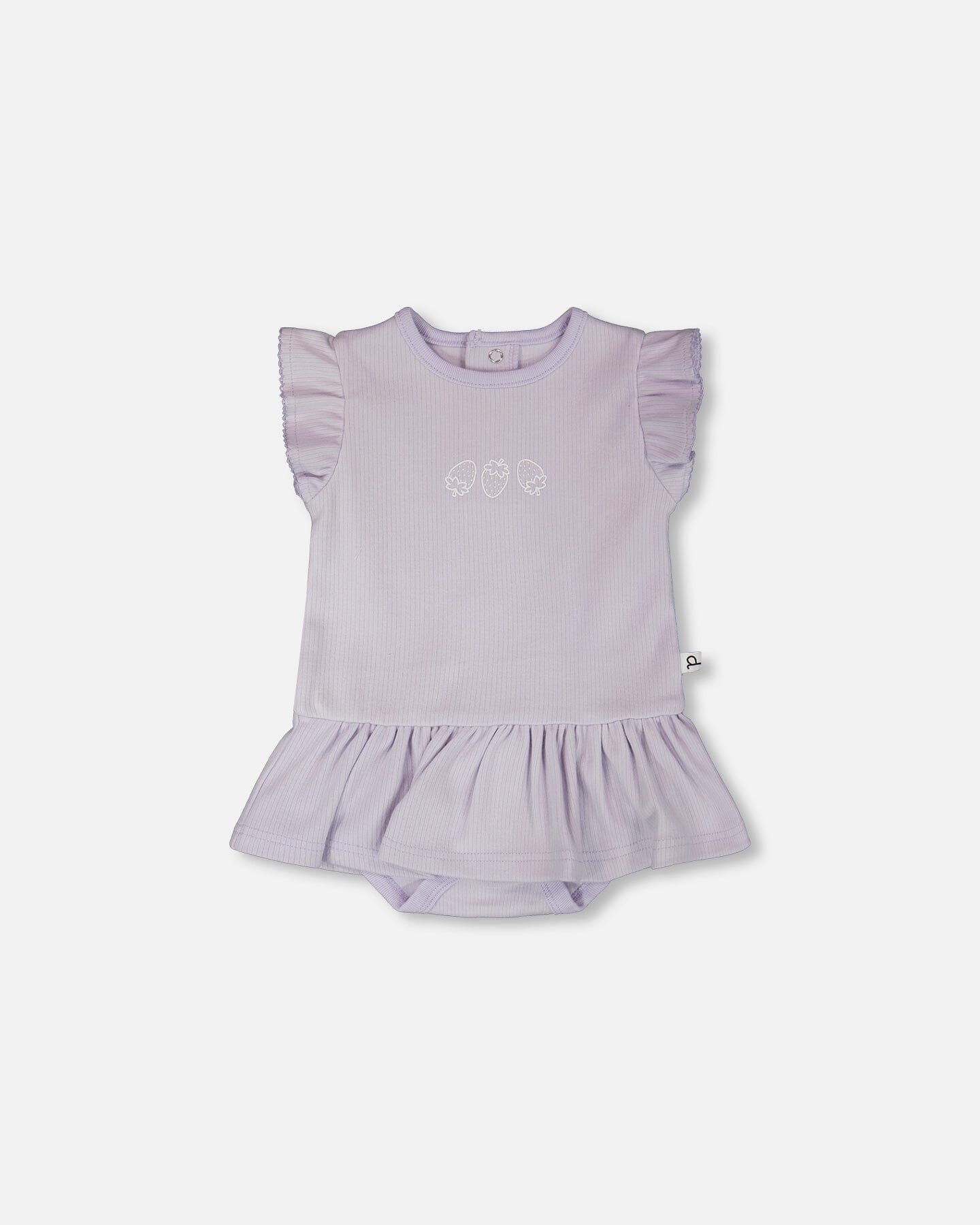Cotton Rib Jersey Romper With Frill Lilac - H30B42_05001