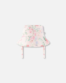 Cotton Muslin Hat Pink Printed Berries - H30BH_3H059