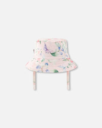 Cotton Muslin Hat Pink Printed Berries - H30BH_3H059