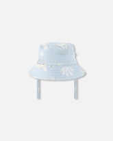 Cotton Muslin Hat Blue Turtle Print