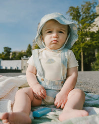 Cotton Muslin Hat Blue Turtle Print - H30BH_3H061