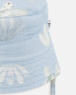 Cotton Muslin Hat Blue Turtle Print - H30BH_3H061
