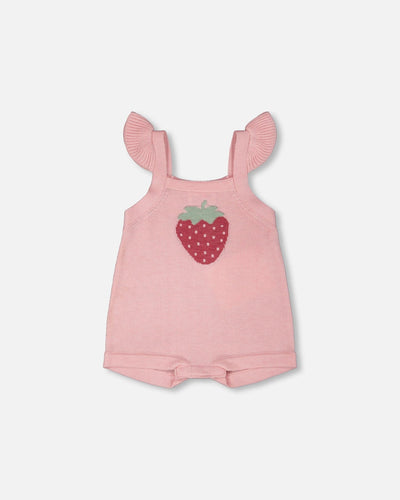 Knit Strawberry Romper Light Pink - H30BT44_06007